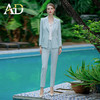 AD教师职业装女套装2023春季新款韩版修身小西服外套水蓝色正装裤 商品缩略图2