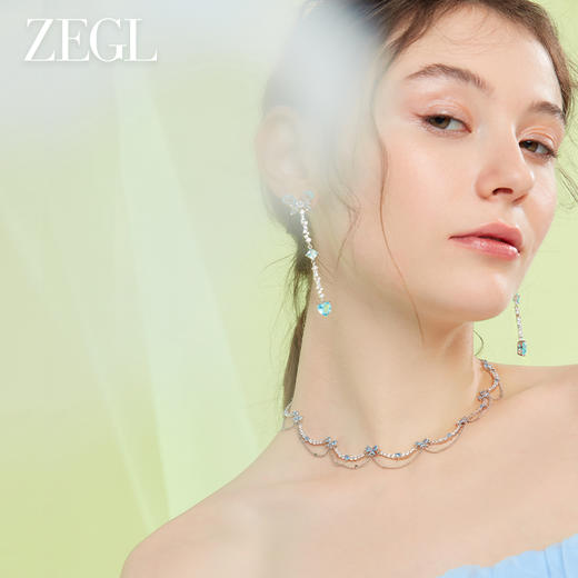 ZEGL设计师薄荷梦蝶系列双层蝴蝶项链女生2023年新款潮小众锁骨链 商品图4