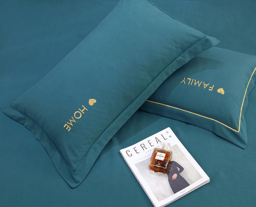 轻奢超柔棉纯色刺绣四件套2.0*2.3m-G117900020 商品图1