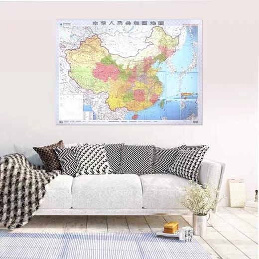 2022年新版 中国地图折叠图办公室高清墙贴 超全开地图 约1.4米*1米 1.1米*0.8米 商品图3