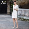 AD时尚气质连衣裙女白色通勤七分袖西装裙正式场合职业装上班套裙 商品缩略图2