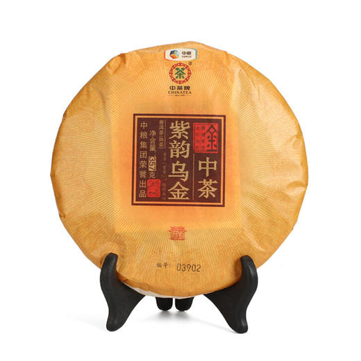 中粮-中茶 2017年云南普洱茶紫韵乌金布朗山大树熟茶饼357克/饼/干仓直发 商品图6