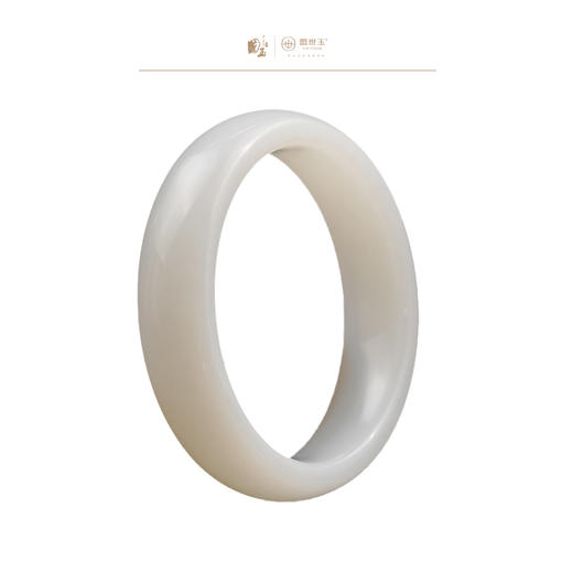 新疆国玉盟世玉和田玉糖羊脂玉手镯62.3圈口【带证书·顺丰物流】 商品图0