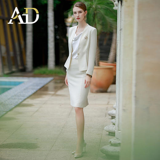 职业装气质女神范套装无领西装外套女高端职业正装经理工作服春 商品图1