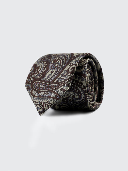 callisto咖啡色全桑蚕丝领带 SSCTE006C 商品图1