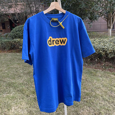 「七款配色！男女同款」Drew短袖字母打底衫情侣潮牌高街圆领短袖过验jastin比伯笑脸t恤 商品图5