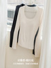 靴下物保暖内衣女秋冬纯色打底衫内搭圆领修身舒适长袖上衣带胸垫 商品缩略图1
