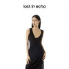 lost in echo设计师品牌不对称抽褶针织无袖显瘦气质连衣裙 商品缩略图3