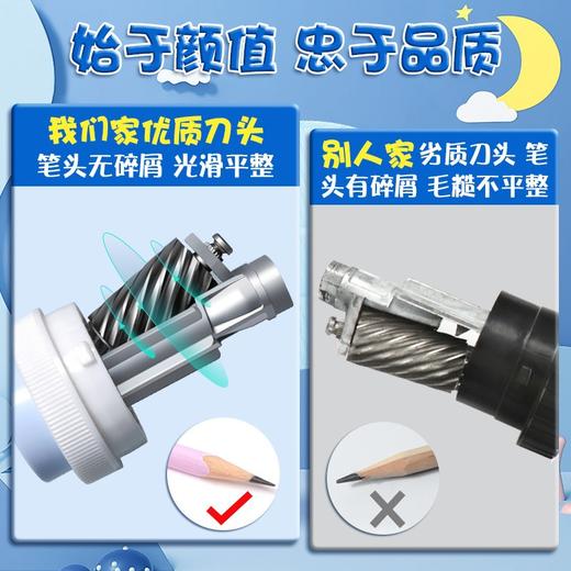 「得力卷笔刀！蓝粉两色」得力手摇卷笔刀 小学生转笔刀自动进铅儿童铅笔削笔器女孩卡通手动 商品图1