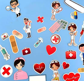 医生节护士节系列插件 医生医师护士医药箱胶囊针管可写字装饰插件