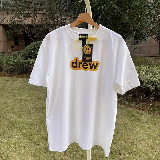 「七款配色！男女同款」Drew短袖字母打底衫情侣潮牌高街圆领短袖过验jastin比伯笑脸t恤 商品图3