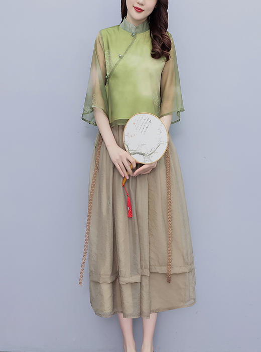 小洋装新中式俩件套套装茶服改良HR-ZMFS23203-1 商品图10