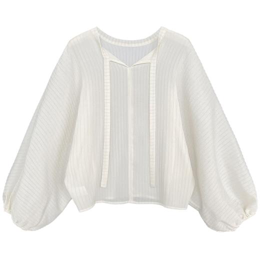 设计款丨灯笼袖 飘带衬衫 设计感 雪纺上衣 商品图4