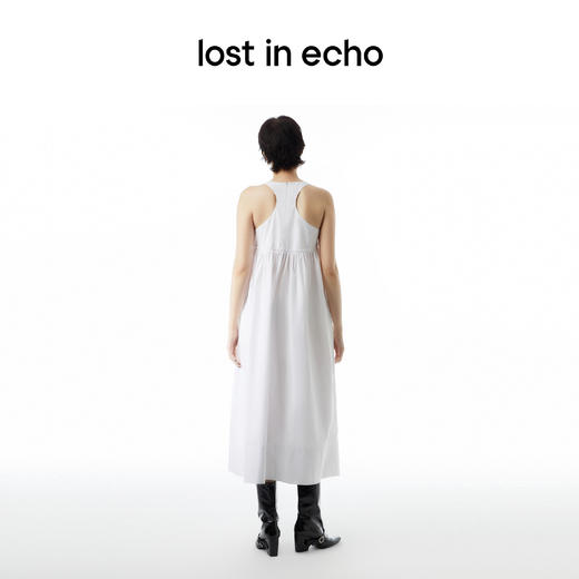 [断码]lostinecho设计师品牌显瘦褶皱宽松夏日度假背带衬衫连衣小白裙女 商品图1
