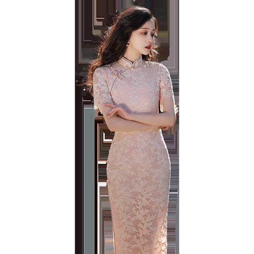 仙女系蕾丝旗袍连衣裙，复古优雅旗袍YG- 2019 商品图4