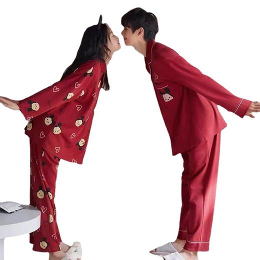 蜡笔小新新款睡衣女春秋棉质长袖男女情侣家居服薄套装 商品图4