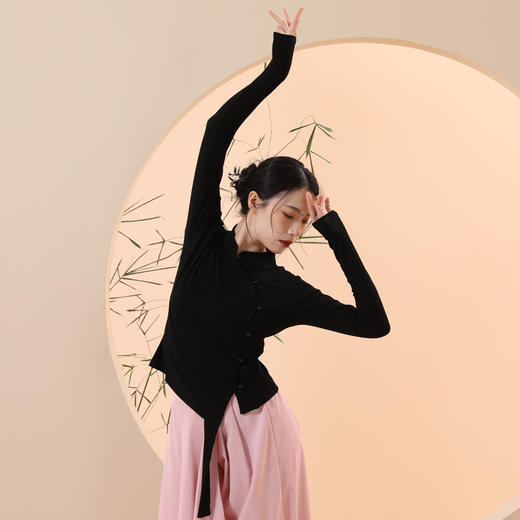 QDDM22112古典舞衣服春秋舞蹈练功服女中国舞芭蕾舞显瘦长袖套装舞服上衣 商品图2