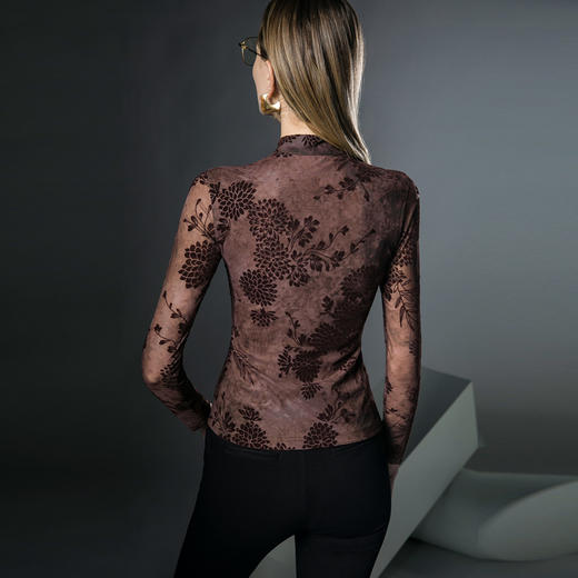 气质上衣盘扣中式复古，网纱植绒打底衫FN23TX201 商品图3