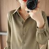 春季新款醋酸缎面长袖宽松大码衬衫DD 商品缩略图3