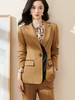 米思阳2026春季新款时尚通勤OL纯色西装拼接醋酸双排扣外套女0258 商品缩略图1