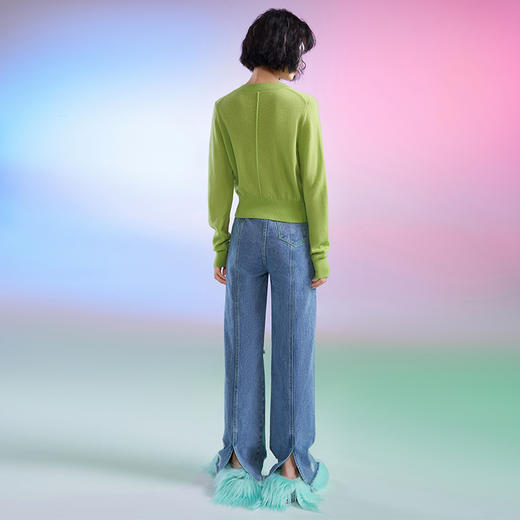 直筒牛仔长裤 商品图2