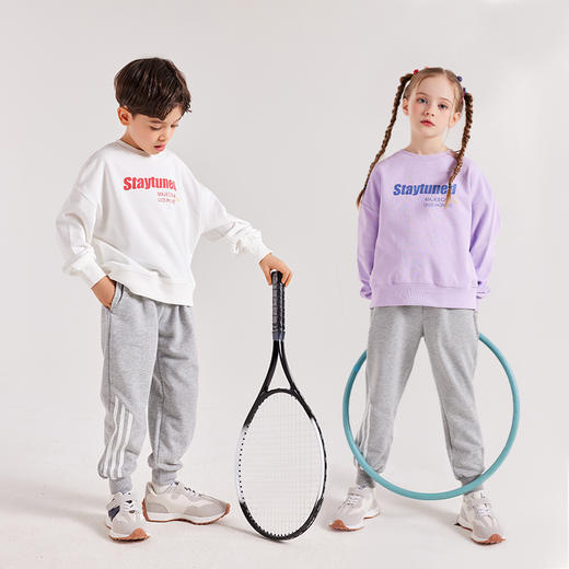 龙之涵 字母印花亲子卫衣 三条杠亲子运动裤 婴幼儿A类标准 商品图1