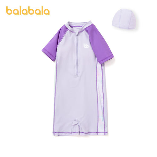 巴拉巴拉儿童泳衣套装女童连体撞色拼接运动游泳装夏季中大童小童 商品图4