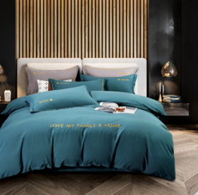 轻奢超柔棉纯色刺绣四件套2.0*2.3m-G117900020