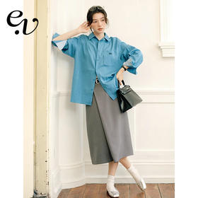 Even Vintage | 百搭高JI感 原创设计A字斜门襟显瘦高腰半身裙女