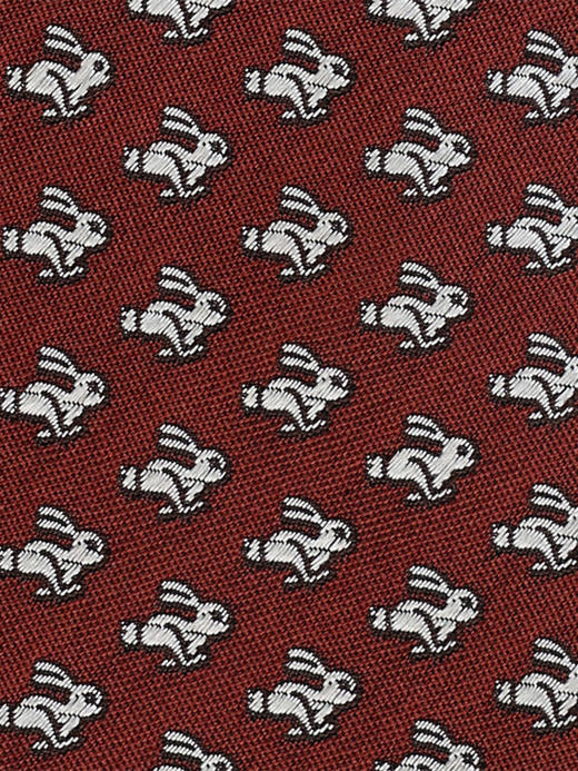 callisto兔年限量款红色全桑蚕丝领带 SSCTE022C 商品图3