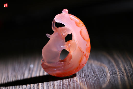 南红冰飘【玉兔接福】吊坠 配精美挂绳 商品图4