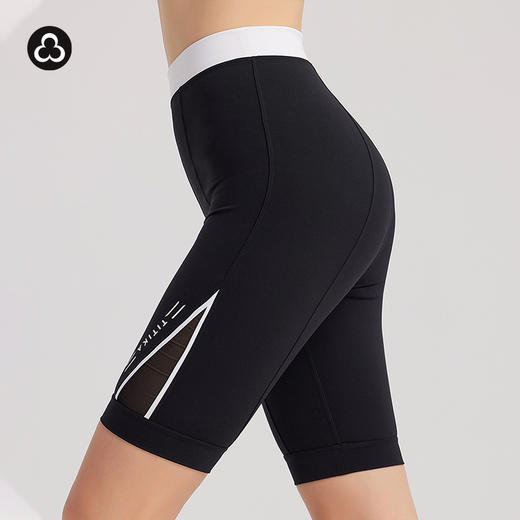 加拿大TITIKA撞色高腰骑行裤女收腹网纱吸汗排湿健身运动瑜伽裤2DP21052 商品图2