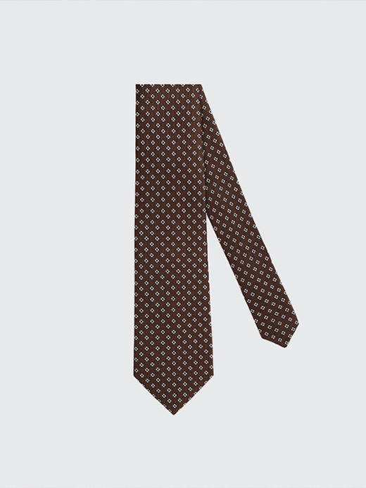 callisto咖啡色全桑蚕丝领带 SSCTE002C 商品图0