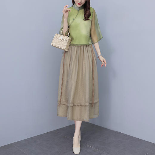 小洋装新中式俩件套套装茶服改良HR-ZMFS23203-1 商品图6