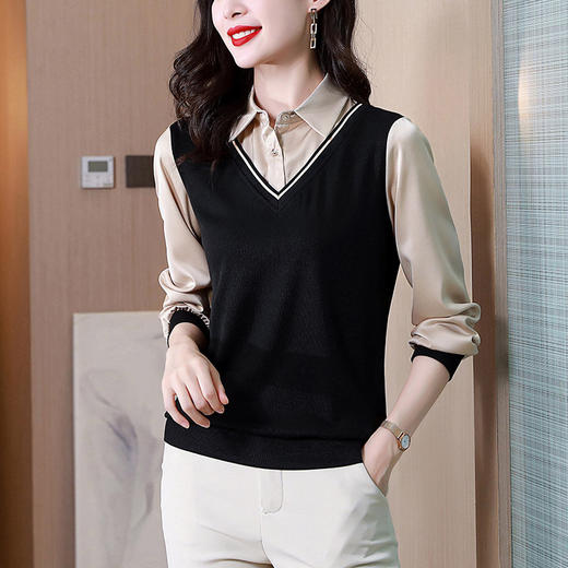 假两件衬衫春季新款中老年妈妈装QB-HGH6933 商品图3