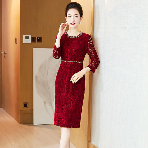 喜婆婆婚宴装，新款春季蕾丝改良版旗袍妈妈装婚礼高贵洋气礼服LC-2329 商品图5