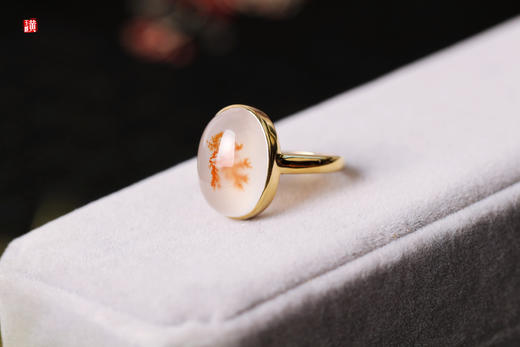 【冰夏】南红冰红戒指   镶嵌：18K 金镶 商品图3