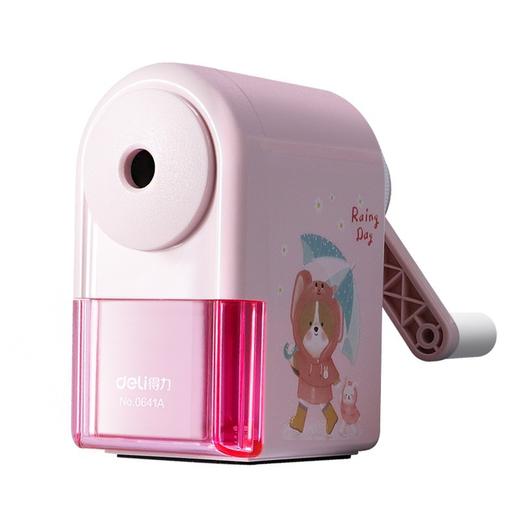 「得力卷笔刀！蓝粉两色」得力手摇卷笔刀 小学生转笔刀自动进铅儿童铅笔削笔器女孩卡通手动 商品图4