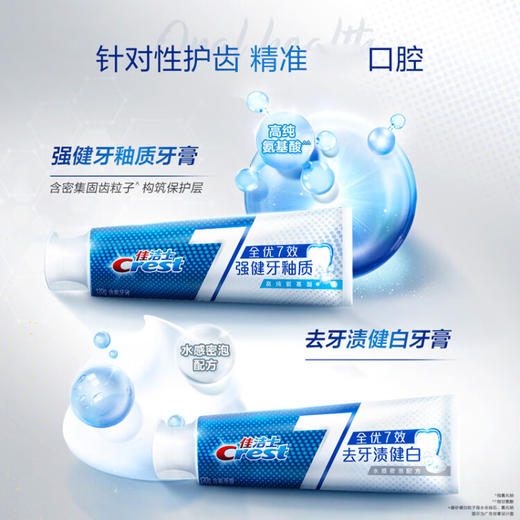 佳洁士（CREST）全优7效牙膏 强健牙釉质牙膏180g*2支 商品图3