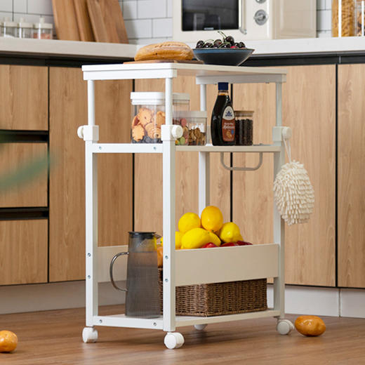 【秒杀】书房卧室桌子置物架多功能家用万向轮储物架书架杂物置物小推车 商品图3