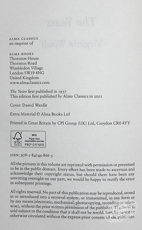 【中商原版】弗吉尼亚 伍尔夫 岁月 Alma Classics The Years 英文原版 Virginia Woolf 大师 经典 文学 小说 商品图4
