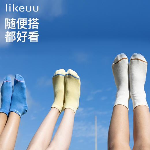 likeuu 儿童袜子透气男女童短筒袜中筒袜 商品图3