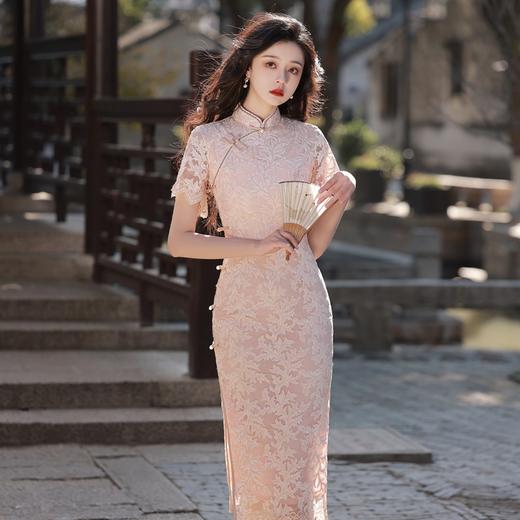 仙女系蕾丝旗袍连衣裙，复古优雅旗袍YG- 2019 商品图2