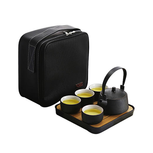 【2.20发货】12件套便携旅行茶具套装黑陶·湖畔居 商品图1