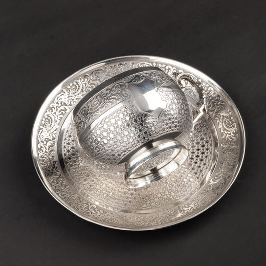 【已售】独角鹿西洋古董银器19世纪末20世纪初法国出品纯银咖啡杯碟茶杯碟套装 商品图3