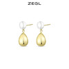 ZEGL淡水珍珠水滴高级感耳环女小众设计感耳钉925银针金属耳饰 商品缩略图1