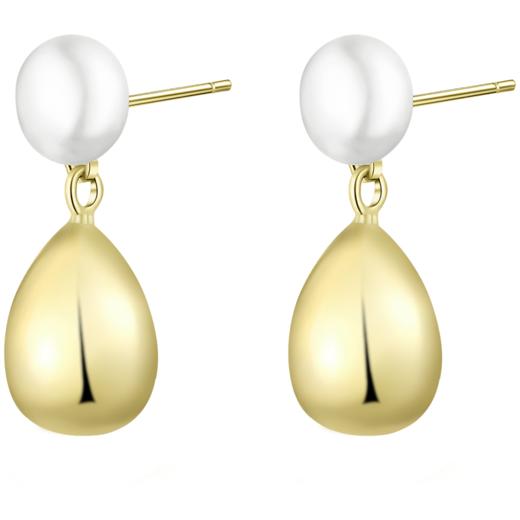 ZEGL淡水珍珠水滴高级感耳环女小众设计感耳钉925银针金属耳饰 商品图6