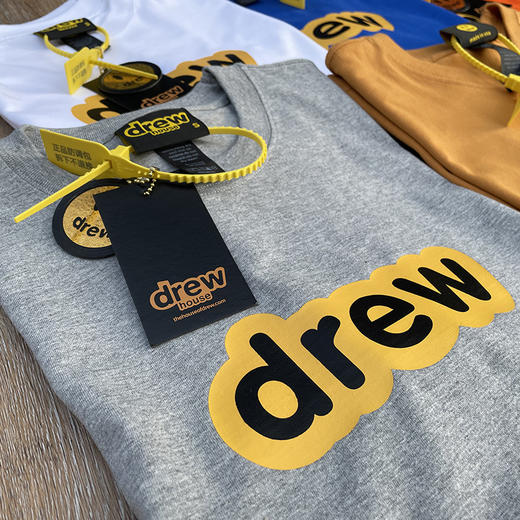 「七款配色！男女同款」Drew短袖字母打底衫情侣潮牌高街圆领短袖过验jastin比伯笑脸t恤 商品图1