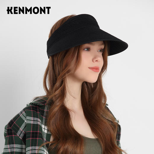 卡蒙网红空顶鸭舌草帽女夏天防紫外线海边遮阳凉帽可折叠防晒帽KM-6057 商品图4