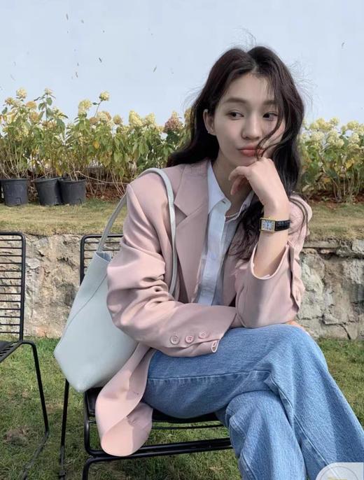 【YW】无忧购春季韩版通勤单排扣后开叉纽扣宽松西服外套668（截单后7天发货)25年清仓捡漏 商品图0